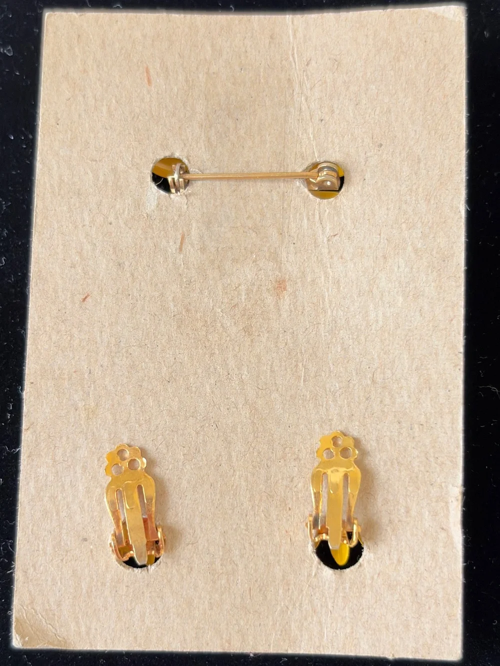 Vintage DuBarry Yellow Flower Brooch and Clip-on Earring Set